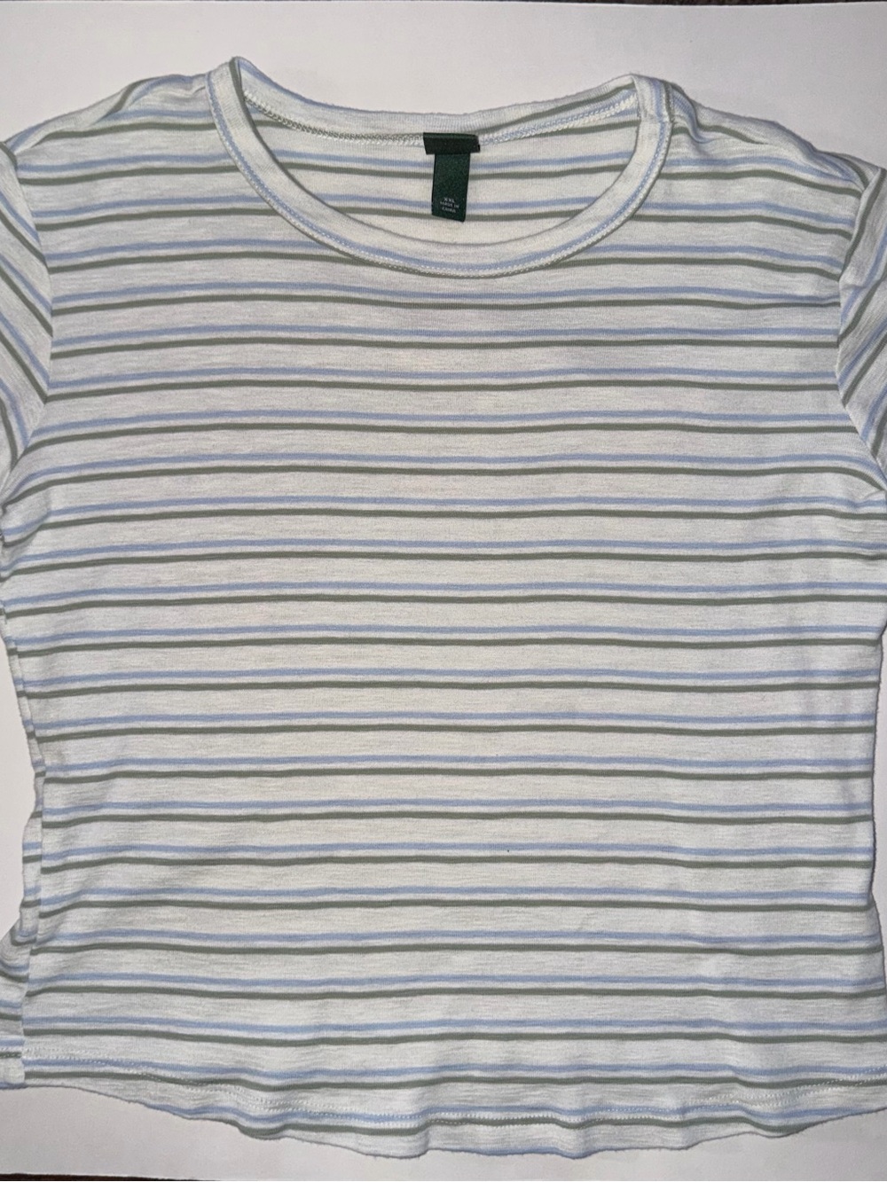wild fable White Tee with Light Blue & Gray Stripes